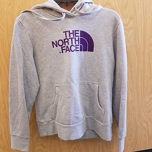 North Face Womens Hoodie Gray/Purple Sz Medium